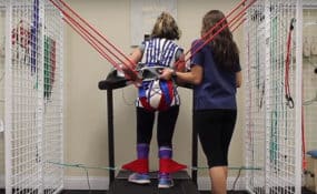 Child on treadmill